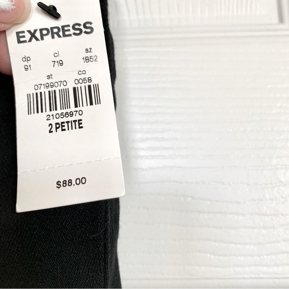 EXPRESS Black Faux Leather Paneled Waist High Rise Skinny Jeans Leggings - Picture 6 of 6